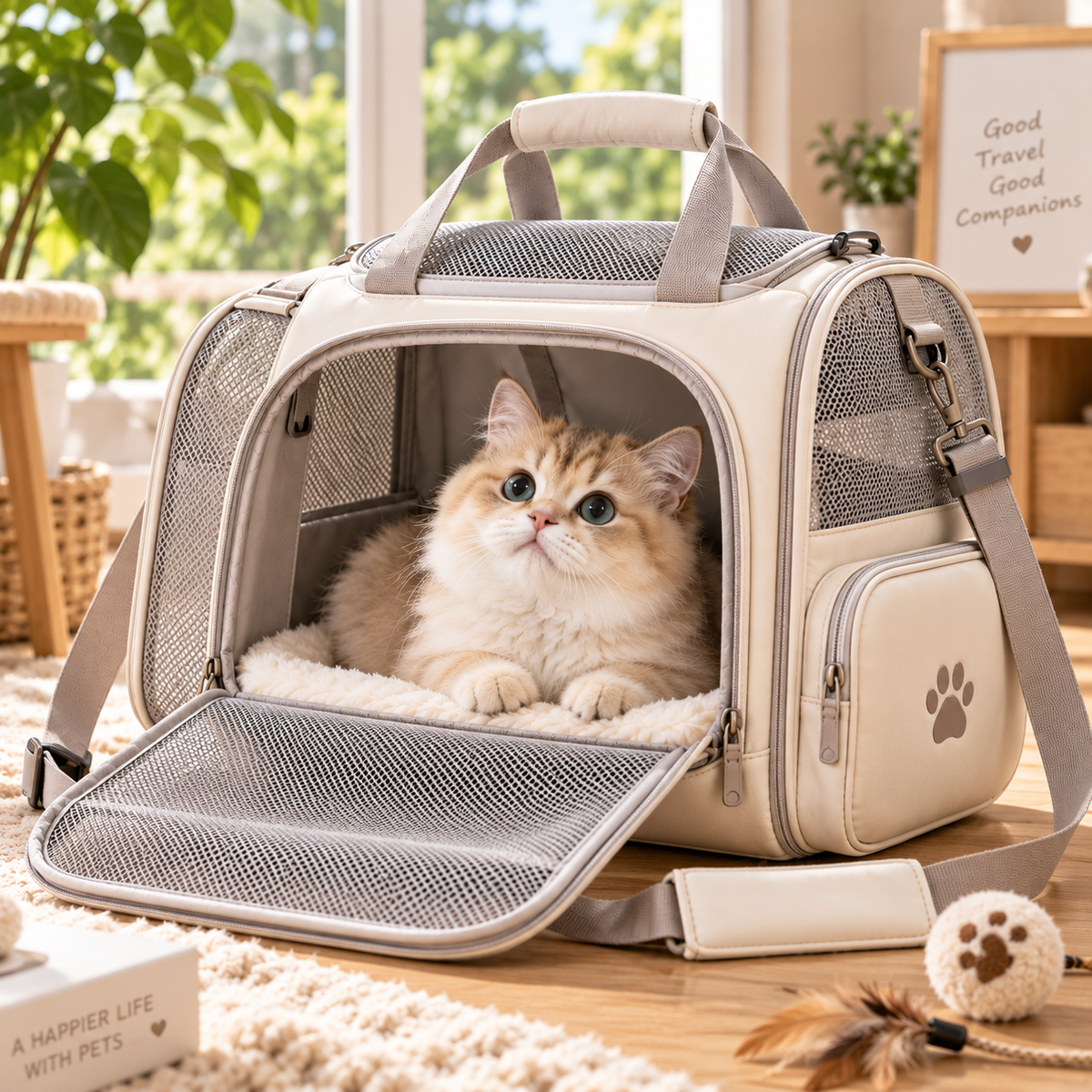 Premium Breathable Cat Carrier Travel Bag